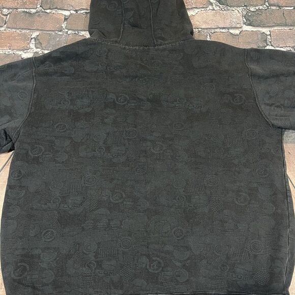 Vintage Y2K Volcom Full Zip Hoodie Men’s Medium Gray AOP Sherpa Lined Skater - Picture 15 of 15